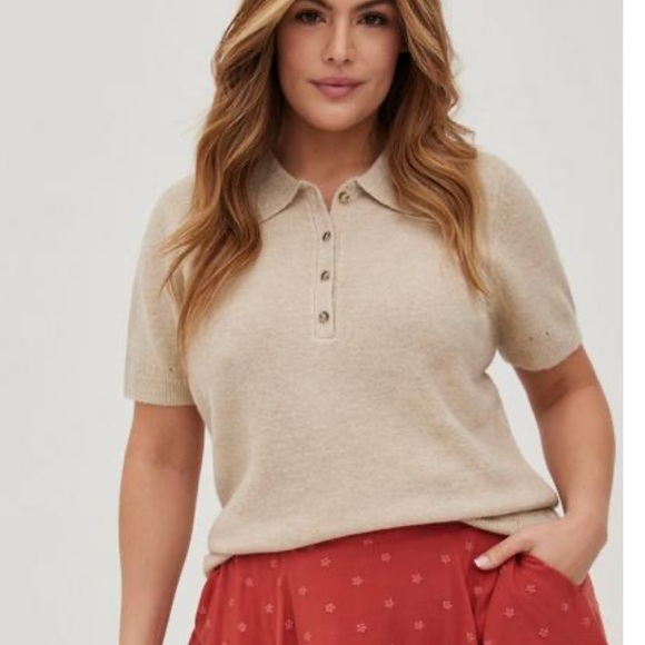 torrid Sweaters - Torrid Vegan Cashmere Pullover Polo Sweater Size 1